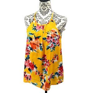 PAPERMOON Women's Arlene Halter Blouse - Stitch Fix SIZE SMALL Yellow Floral NWT